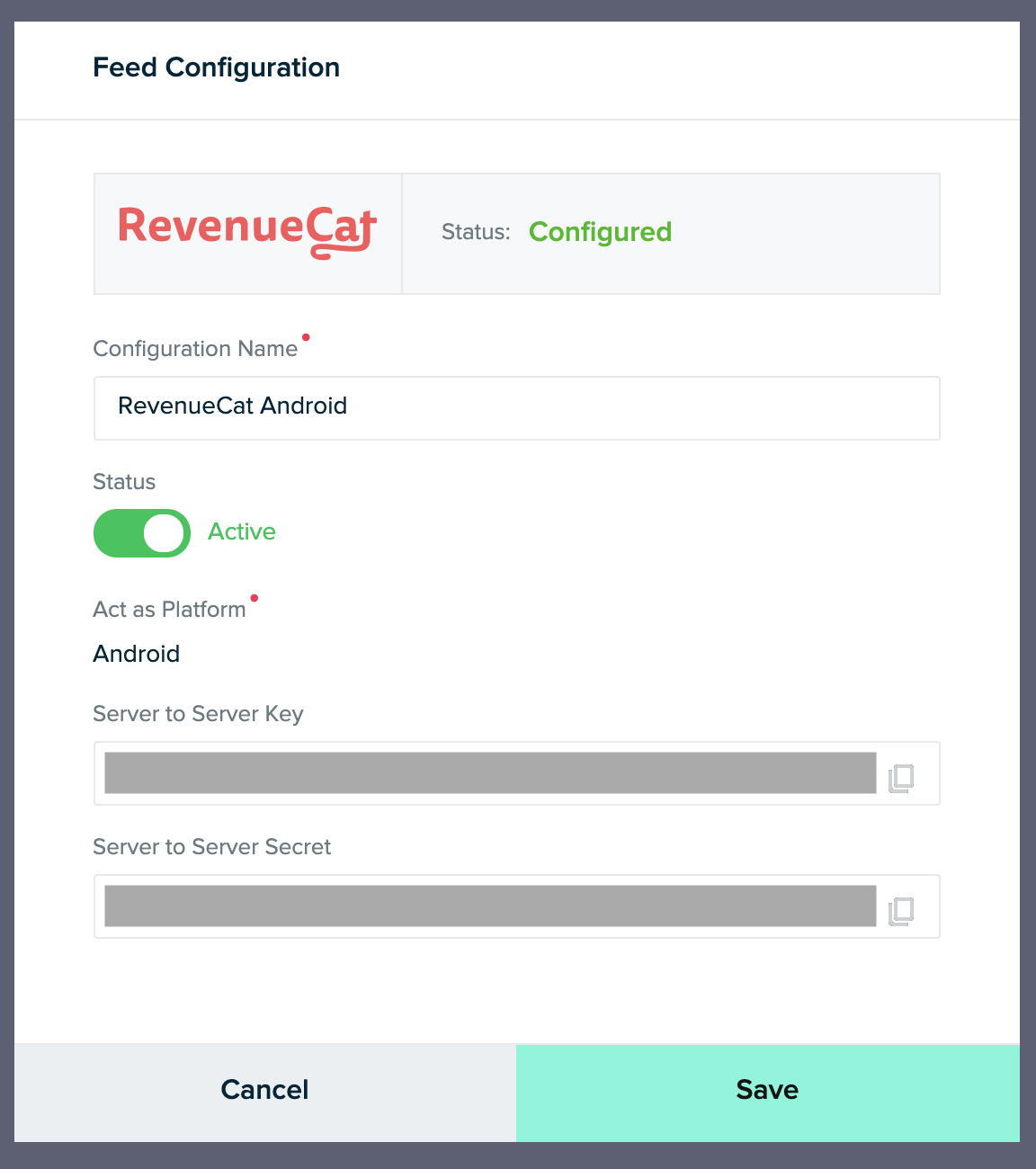 Add RevenueCat feed inputs