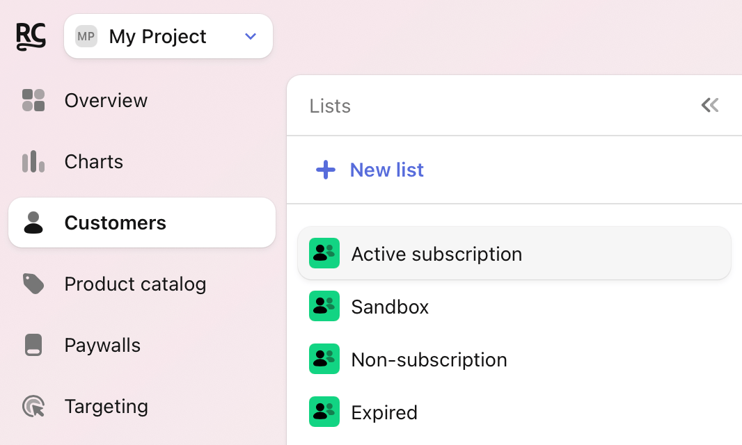 Choose a project