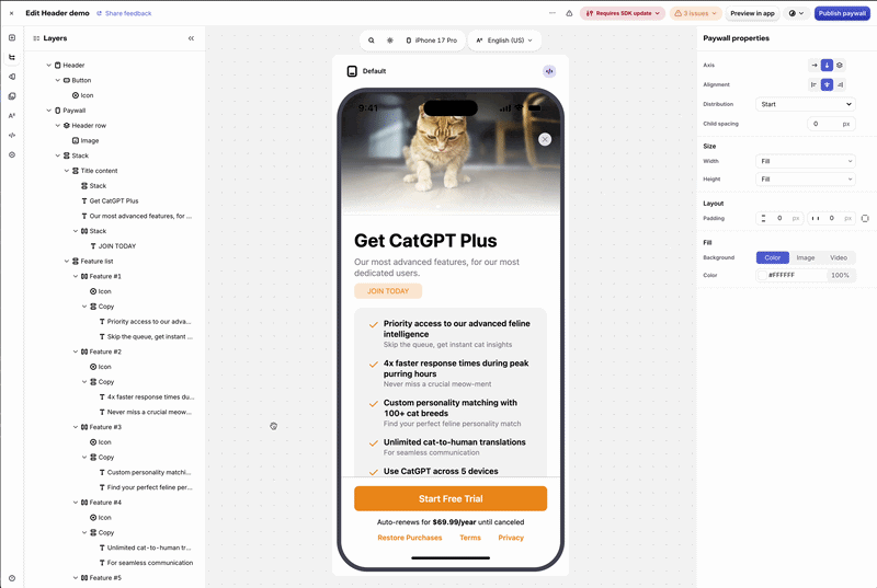 Paywall header with image first